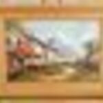 Ilisics János szép galériás mediterrán tájkép festménye 38x28 cm kerettel együtt fotó